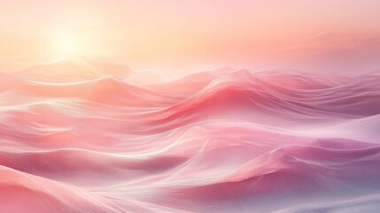 Obraz premium Pink Sunrise Over Gentle Rolling Hills