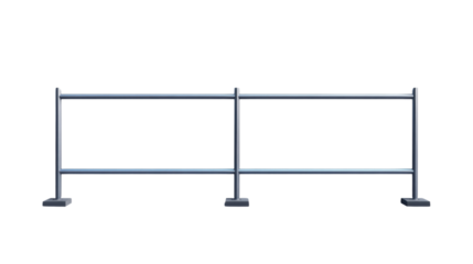 Metal fence on transparent background