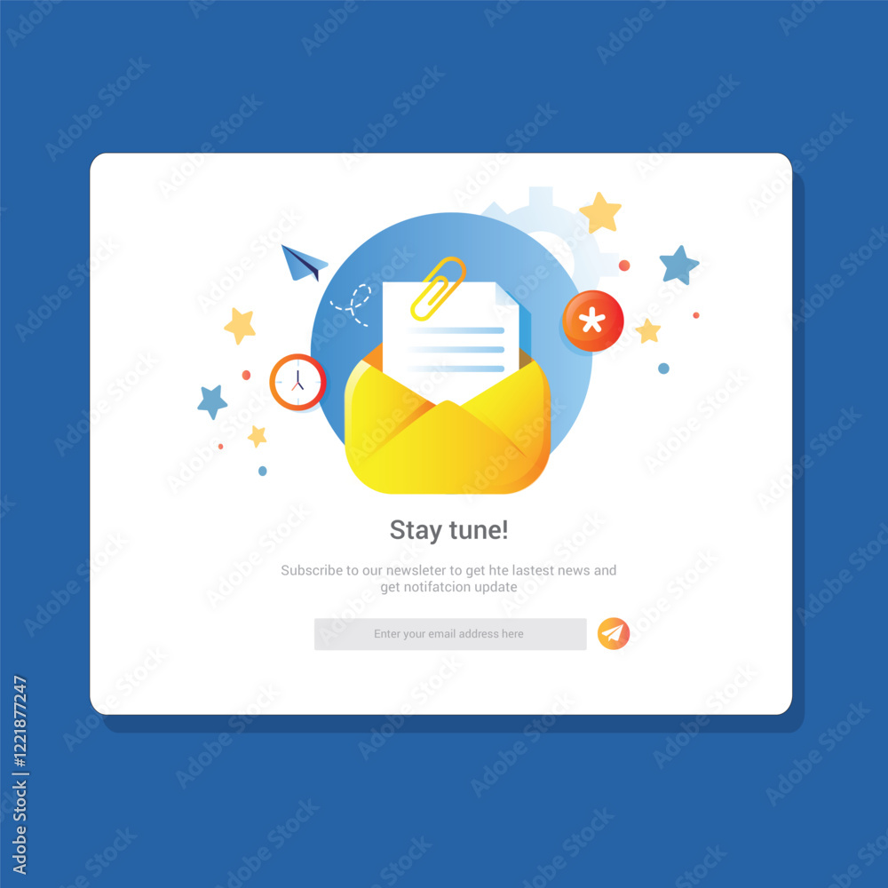 Poster email subscribes landing page for newsletter business loyalty program