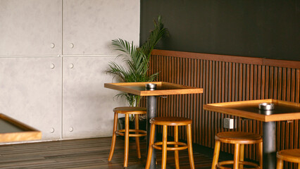 Modern Cafe Corner: Minimalist Bar Seating