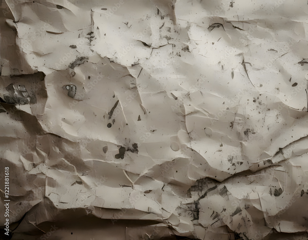 Poster peeling paint texture with layers and cracks. grungy and distressed surface in grayscale