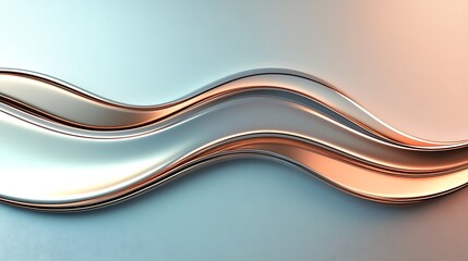 Obraz premium Abstract Metallic Waves Flowing Design
