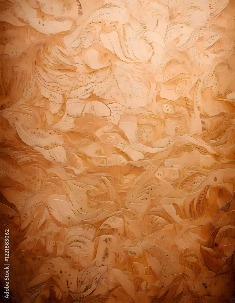 Poster abstract swirling shapes and textured patterns, resembling a dreamlike landscape or underwater scene