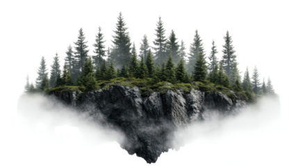 Mountain landscape on transparent background