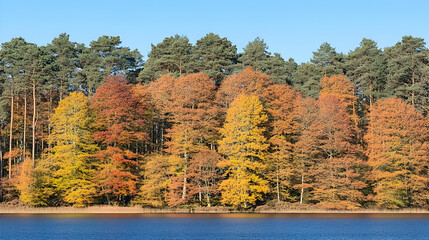 Autumnal Forest Lake Photo