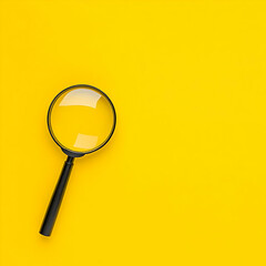 Yellow Background Magnifying Glass Illustration