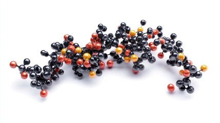 Abstract Molecular Structure: A 3D Rendering of Interconnected Spheres Representing Atoms in a Complex Molecule