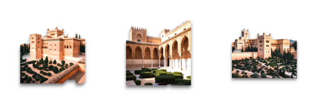 Isolated architectural elements on transparent background