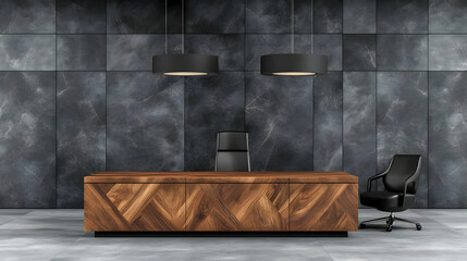 Modern Office Desk 3D Render