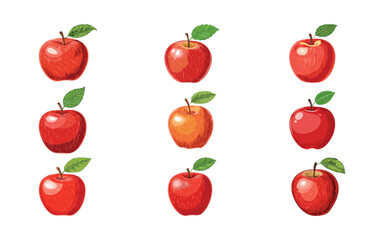 apple hand drawn with nine style