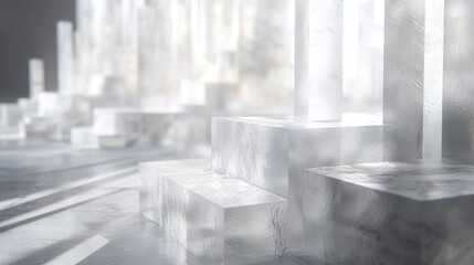 Abstract Ice Cityscape Minimalist Architectural Design
