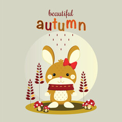 Animal and wildlife autumn vector banner design