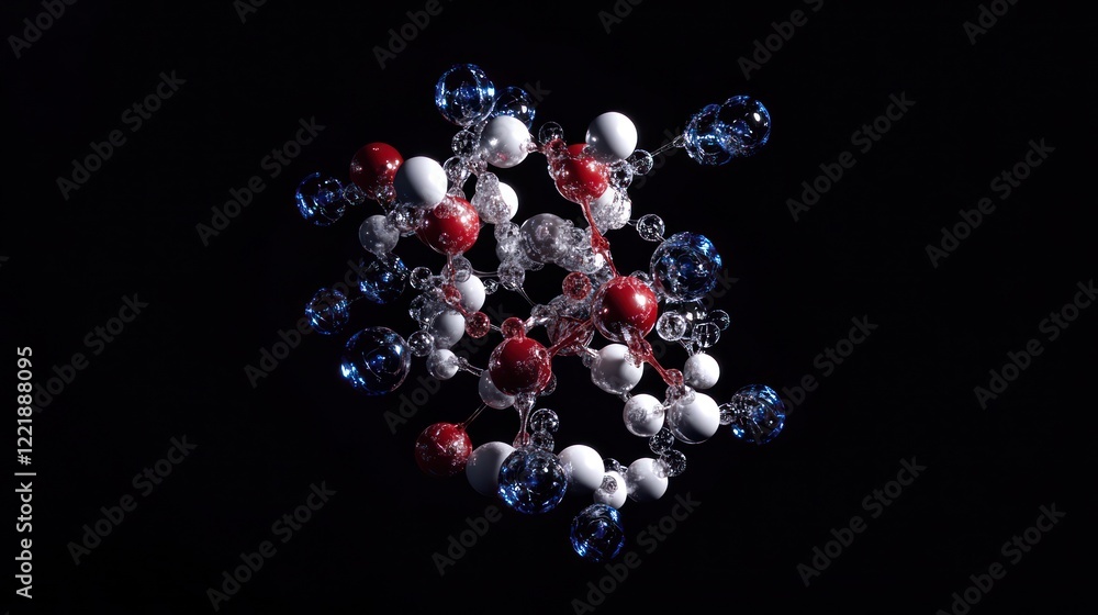 Aufkleber abstract molecular structure: a 3d rendering of a complex compound