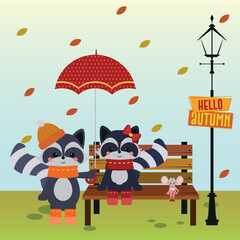 Animal and wildlife autumn vector banner design