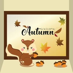 Animal and wildlife autumn vector banner design