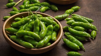 Edamame is pigeon peas, which is the one type of Japaneses pea. That have green pods and outer skin covering with hair. Must be boiled before eating.