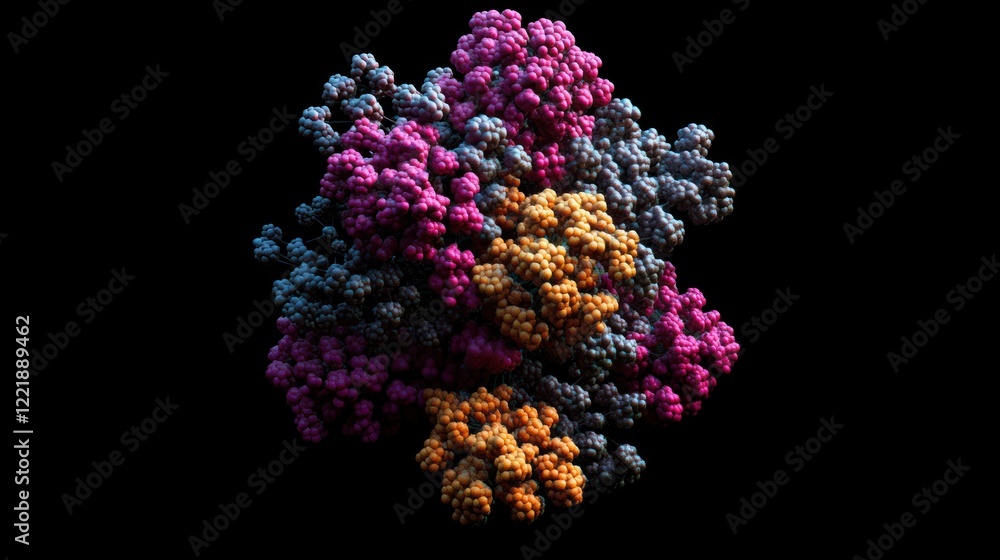 Poster molecular structure: a 3d rendering of a complex protein