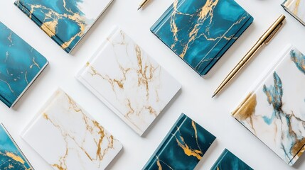 Elegant Office Supplies on White Background