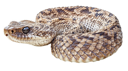 Fototapeta premium Western Diamondback Rattlesnake: A close-up of a western diamondback rattlesnake, its scales patterned in intricate diamond shapes, revealing a powerful and enigmatic presence in the wild. 