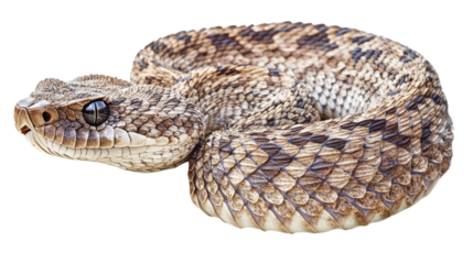 Western Diamondback Rattlesnake:  A close-up of a western diamondback rattlesnake, its scales patterned in intricate diamond shapes, revealing a powerful and enigmatic presence in the wild.  