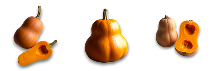 Isolated pumpkin on transparent background, vibrant and fresh