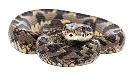 Fototapeta premium Close-up of a Python: A detailed close-up of a python, revealing its intricate scales and hypnotic gaze. The reptile's coiled posture exudes a sense of both power and tranquility.