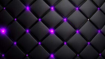 Obraz premium Black Leather Texture With Purple Neon Lights