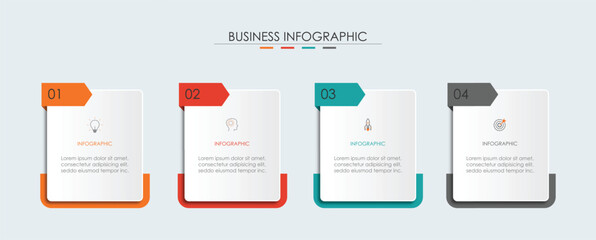 Infographic, 4 step infographic  template five option, process or step for business.