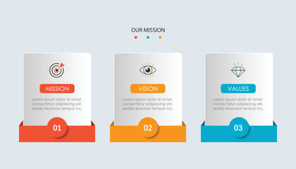 Mission vision values graphic design templateeps 10 on white background