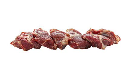 PNG, Steak. Meat Long, pieces of raw meat, isolated on a white background, created with Generative AI technology.