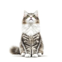 Fototapeta premium Majestic Cat Sitting with Graceful Attitude