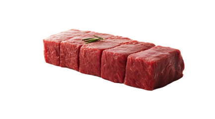 PNG, Steak. Meat Long, pieces of raw meat, isolated on a white background, created with Generative AI technology.