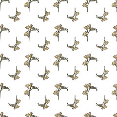 Seamless pattern with brown flowers
