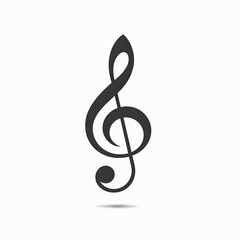 Fototapeta premium Elegant Treble Clef Music Note Symbol Simple Design Musical Icon Illustration