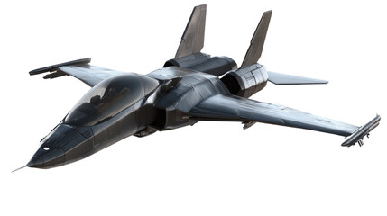 Stealth Fighter Jet: A sleek, dark gray fighter jet with advanced aerodynamic design soars through the sky, embodying speed, power, and cutting-edge technology.  