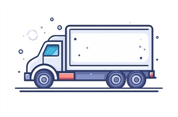 A Simple Illustration Of A White Delivery Truck