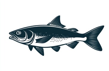 Fototapeta premium Detailed Illustration Of A Single Fish In Profile View