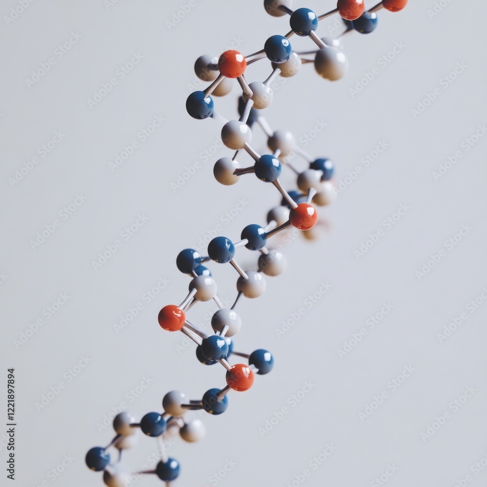 Poster abstract molecular structure: a 3d rendering of a dna double helix