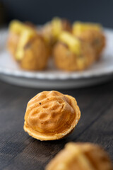 Butter-filled walnut-shaped walnut cake, photographed in Suzhou, Jiangsu, China
