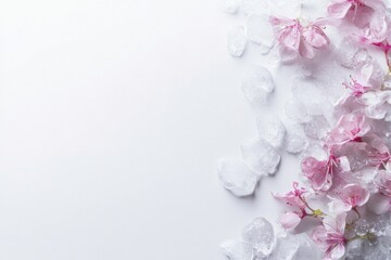 Fototapeta premium ice with purple flowers