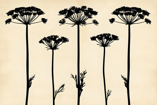 Elegant Plant Silhouettes Illustration