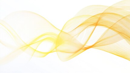 Abstract yellow waves flow on white background; design element