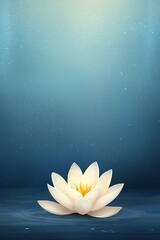 Serene White Lotus on Calm Water Surface