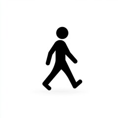 Simple Black Silhouette Of A Walking Person