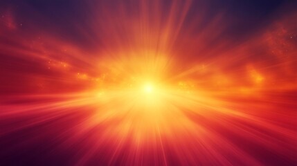 Obraz premium Radiant Light Burst Across Fiery Sky