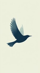 Obraz premium A stylized bird in graceful flight soars high above