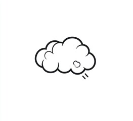 Simple Line Drawing Of A Puffy Cloud