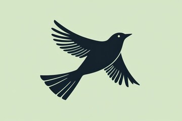 Fototapeta premium A stylized bird in flight graceful wings soaring high