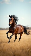 Horse that is running in the field