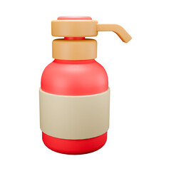 3d illustration of a bottle of pink shampoo 